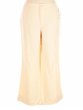 Lauren Ralph Lauren Silk Linen Pale-Yellow Wide-Leg Pants 20W Women’s